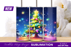 Decorated Christmas Tree With Glowing Star Design Tumbler Product Image 1