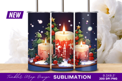 Christmas Candles With Trees Tumbler Png Product Image 1