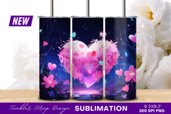 Floral Heart Romantic Scene Tumbler Png Product Image 1