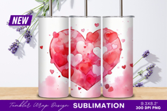 Watercolor Heart Made Of Hearts Tumbler Png Product Image 1