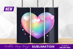 Rainbow Heart With Mini Hearts Tumbler Png Product Image 1