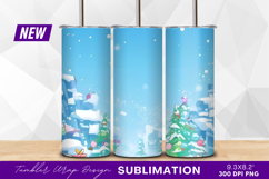 Cartoon Winter Village Christmas Trees Falling Snow Tumbler Product Image 1