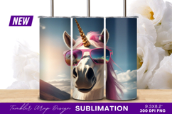Cool Unicorn Wearing Sunglasses Tumbler Png Product Image 1