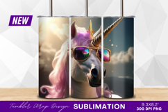 Cool unicorn wearing sunglasses tumbler png Product Image 1