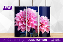 Two pink dahlias on a dark background tumbler png Product Image 1