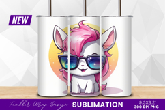 Cool cartoon pony with sunglasses tumbler png Product Image 1