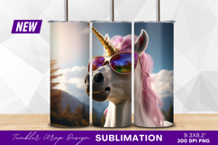 Cool unicorn with sunglasses outdoors tumbler png Product Image 1