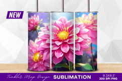 Pink dahlias close up tumbler png Product Image 1