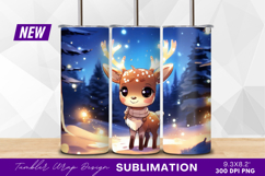 Cute cartoon deer in winter wonderland tumbler Product Image 1