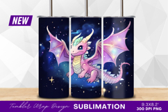 Cute dragon in space tumbler png Product Image 1