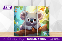 Cute cartoon koala illustration tumbler png Product Image 1