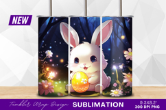 Cute bunny holding easter egg tumbler png Product Image 1