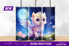 Winged kitty fantasy under moonlit sky tumbler png Product Image 1