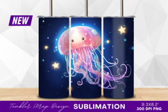 Cute jellyfish in space tumbler png Product Image 1
