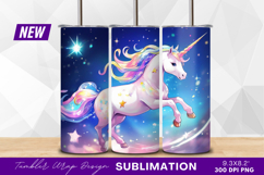 Majestic rainbow mane unicorn tumbler png Product Image 1
