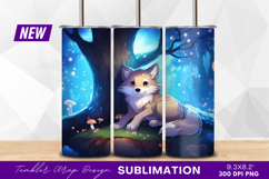 Cute fox under tree tumbler png Product Image 1