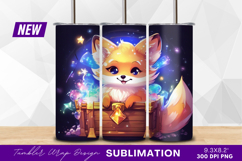 Cute fox with magical treasure chest tumbler Product Image 1