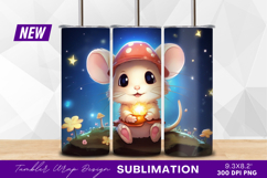 Cute mouse with mushroom hat and light tumbler Product Image 1