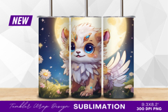 Cute winged kitten under moonlight tumbler png Product Image 1