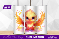 Cute baby phoenix cartoon illustration tumbler png Product Image 1