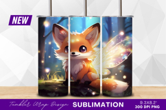 Cute fox fairy sitting in forest tumbler Product Image 1
