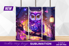 Cute cartoon owl perched on branch tumbler Product Image 1