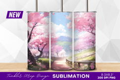 Cherry blossom path anime style tumbler png Product Image 1