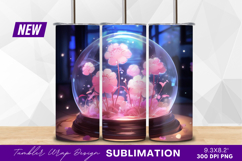 Pink flowers in glass tumbler png Product Image 1