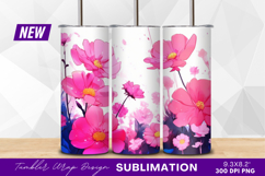Pink floral garden tumbler png Product Image 1