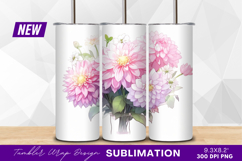Pink dahlia bouquet in tumbler png Product Image 1