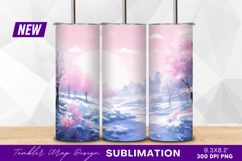 Winter blossom snow scene with city skyline tumbler Product Image 1