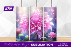 Pink dahlia blossom floral spring background tumbler Product Image 1