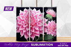 Pink dahlias blossom against black background tumbler Product Image 1