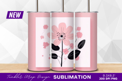 Elegant pink flower illustration tumbler png Product Image 1