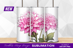 Two pink dahlia flowers elegant floral design tumbler png Product Image 1