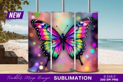 Colorful Butterfly Tumbler PNG Design Illustration Product Image 1