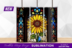 Sunflower Stained Glass Tumbler Png Product Image 1
