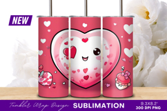 Cute Heart Character Valentines Day Illustration Tumbler Png Product Image 1