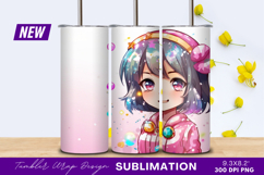 Cute Anime Girl With Pink Hoodie Tumbler Png Product Image 1