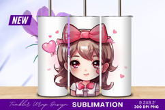 Anime Style Girl With Heart Accessories Tumbler Png Product Image 1
