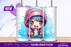 Cute Cartoon Boy In Hoodie Tumbler Png Product Image 1