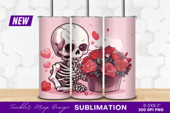 Skeleton With Roses Tumbler Png For Valentine Product Image 1