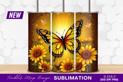 Butterfly And Sunflower Art Tumbler Product Image 1