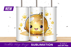 Cute Golden Christmas Bauble Tumbler Png Product Image 1