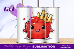 Cute Cartoon French Fries Tumbler Png Product Image 1