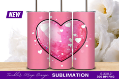 Pink Heart Tumbler Png Cute Valentine Illustration Product Image 1