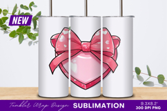 Pink Heart Box With Bow Tumbler Png Product Image 1