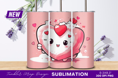 Cute Heart Character For Valentines Day Tumbler Png Product Image 1