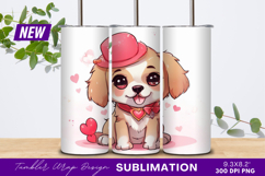 Cute Dog With Hat Love Theme Tumbler Product Image 1