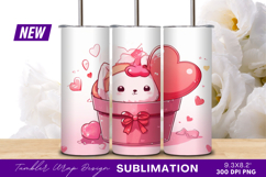 Kawaii Cat In Tumbler Valentines Day Design Tumbler Product Image 1